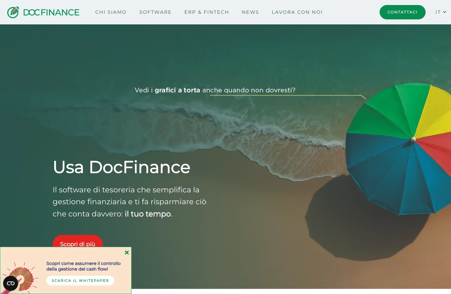 DocFinance home page, with its product proposal