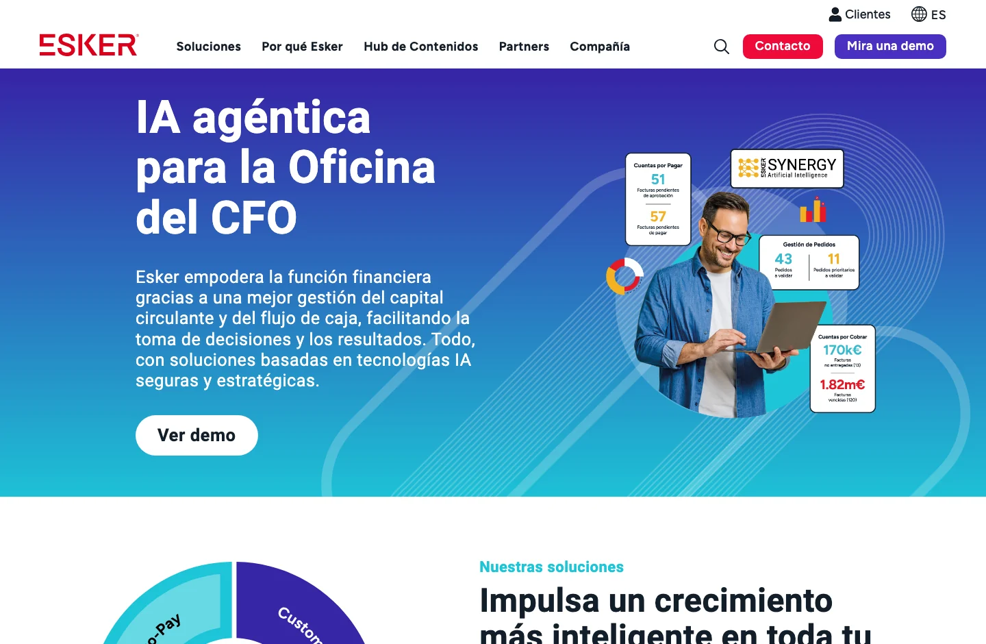 Esker official page: presentation of its platform and product proposal