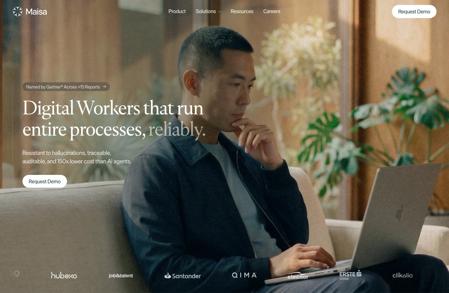 Maisa home page, with its product proposal