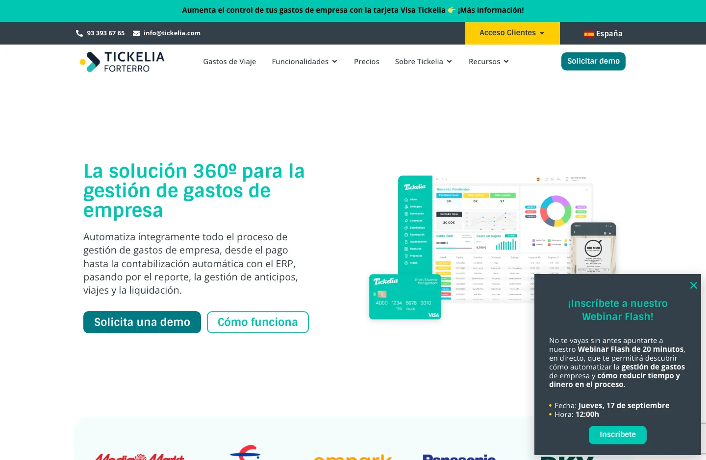 Tickelia official page: presentation of its platform and product proposal