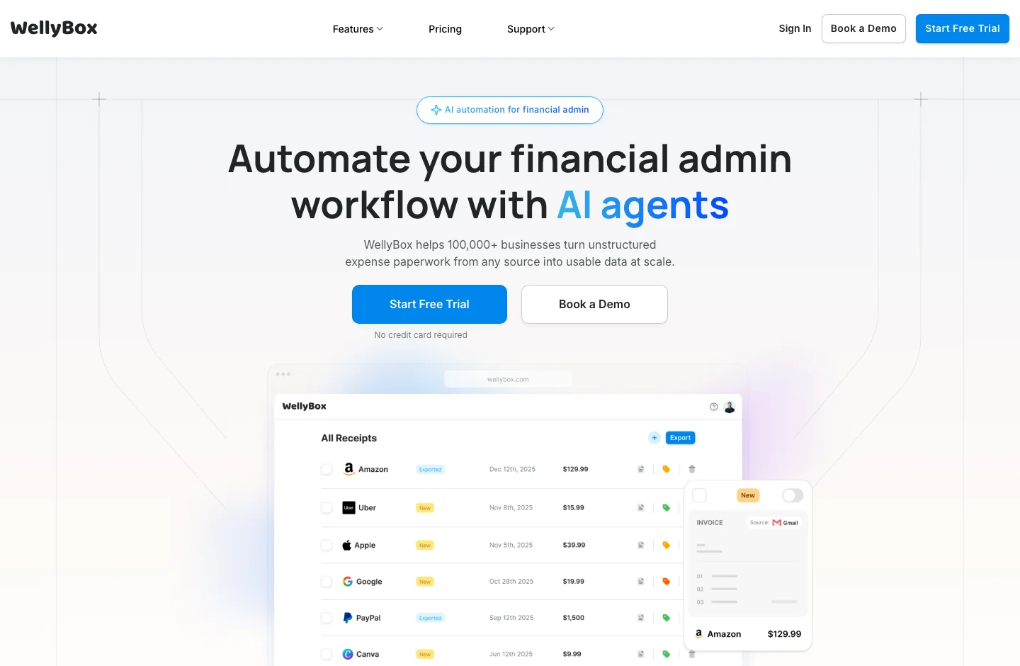 WellyBox home page, with its product proposal